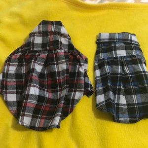 plaid doggy shirts small (sold separately )